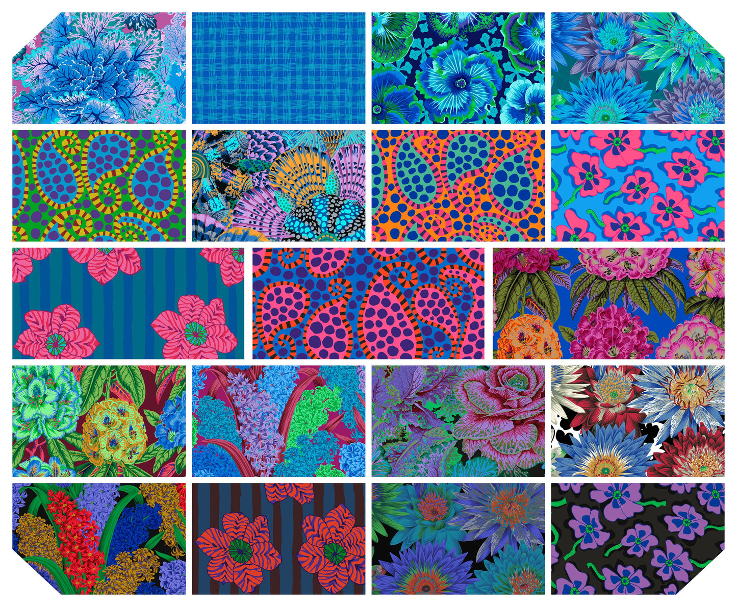 Kaffe Fassett August 2023 Cool  Fat Quarter Bundle 19 pieces | Suzife Creations