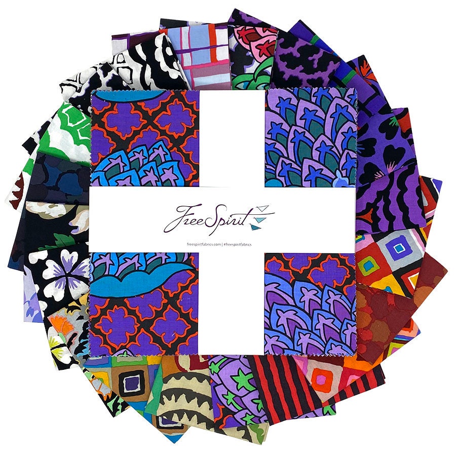 Kaffe Fassett 10" Square Pack (Layer Cake / 10" Charm) in Dark by Kaffe Fassett for Free Spirit (fb610gp.feb24dark)
